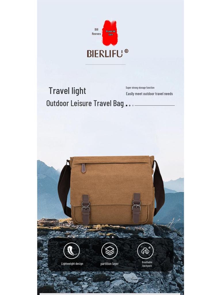 Korean Style Trendy Men's Unisex Canvas Crossbody/Shoulder Student Messenger Bag