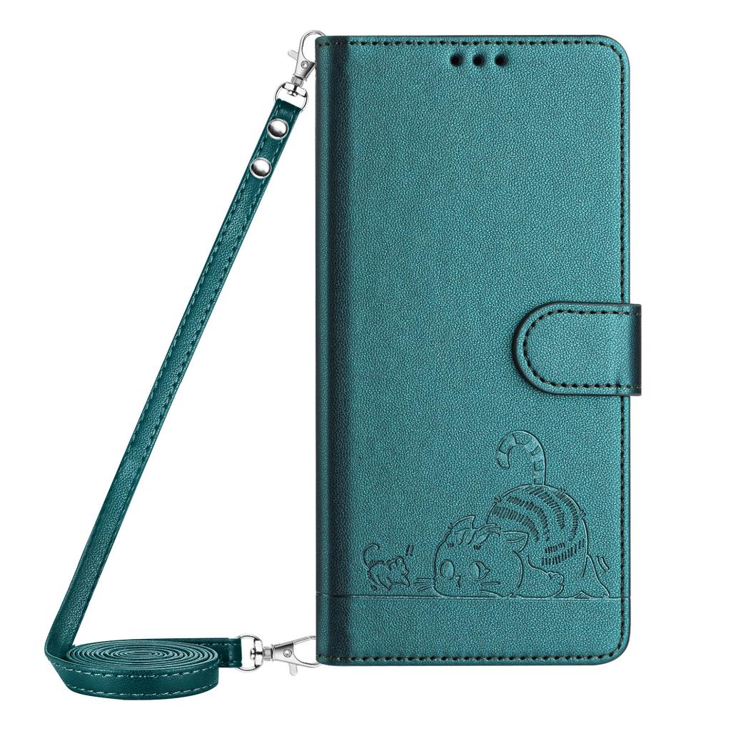 Crossbody Cute Cat Cards Solt Wallet Leather Case For Samsung Galaxy S24 Ultra S23 FE S22 Plus A55 A35 A15 A25 Stand Flip Cover
