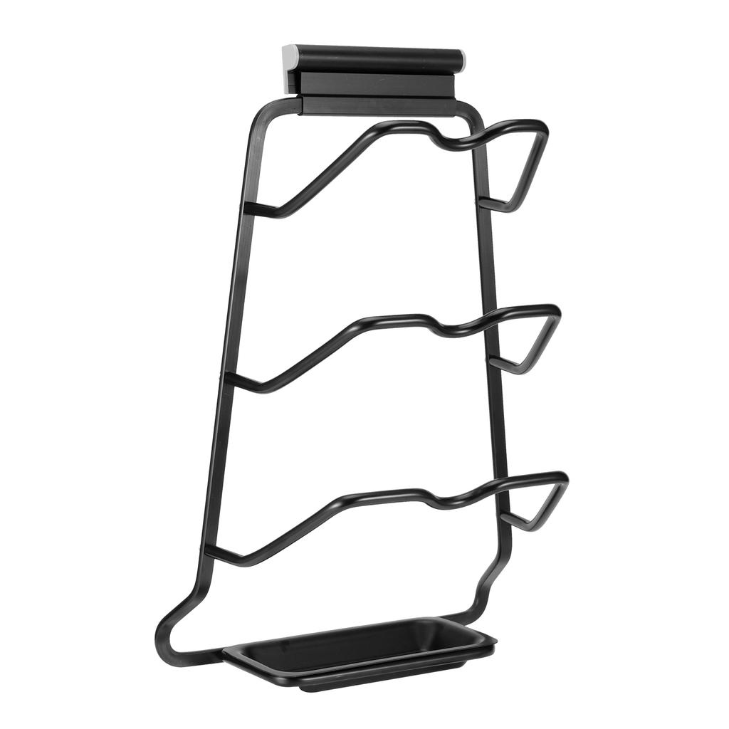 Black Wall Mounted Pot Lid Storage Rack Cutting Board Stand Organizer Kitchen Accessory(Black SType Space Aluminum