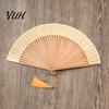 Sophisticated Gift Folding Fan Bamboo Hand-Held Chinese Vintage Lightweight Cooling Exquisite Tassel Handheld with Tassels for Dance Music Festival