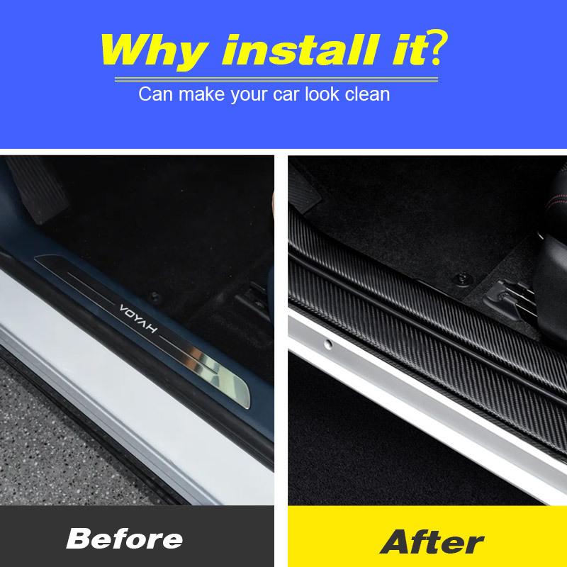 Vtear Car Interior Door Sill Stickers Cover Decoration Exterior Pad Trunk Rear Bumper Mat Accessories Parts For Voyah FREE 2024