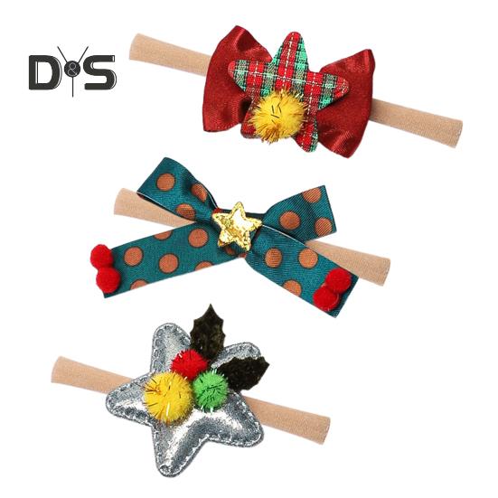 

3 шт. повязки на голову для девочек с бантом и буквенным принтом, головные уборы для новорожденных, эластичные аксессуары для волос ручной работы C