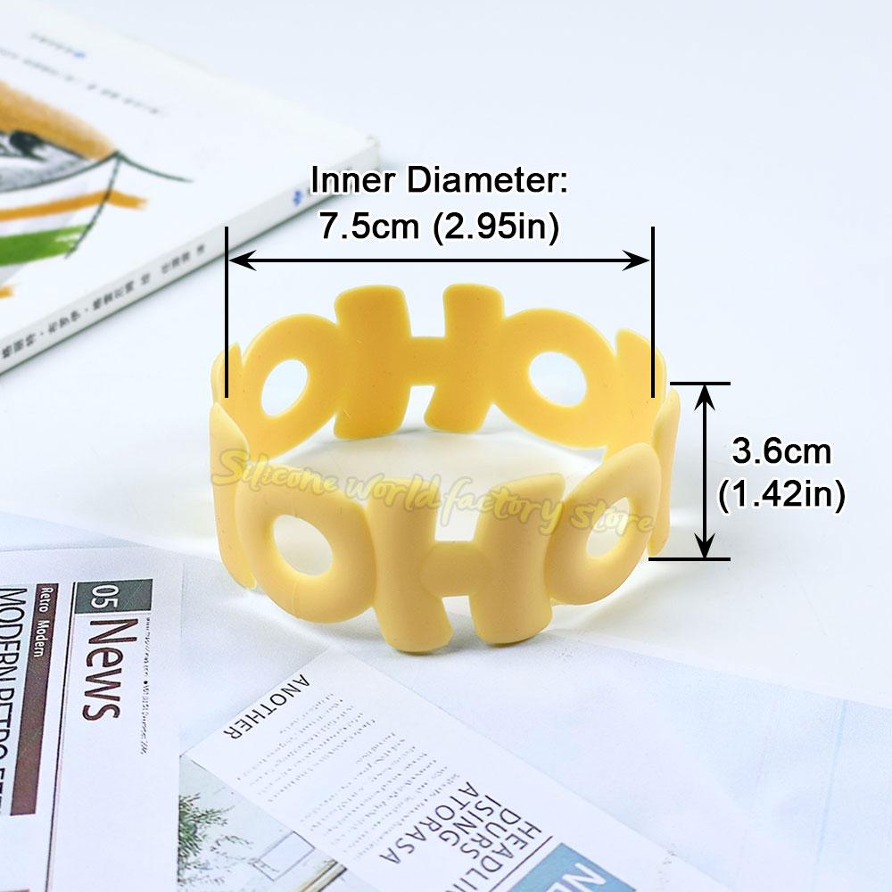 

SW Silicone Cup Cover for Mug Coffee Cups Letter Anti Slip Heat Insulation Ceramic Glass Cup Silicone Sleeve Water Bottle Covers жовтий