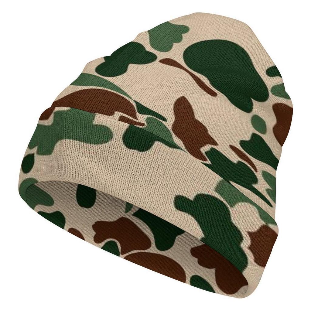 Factory Hot Custom logo pink Camo Print Cuffed Beanie Men Women Cloud Camo Cap Outdoor Camouflage Knitted Hat for Daily Wear