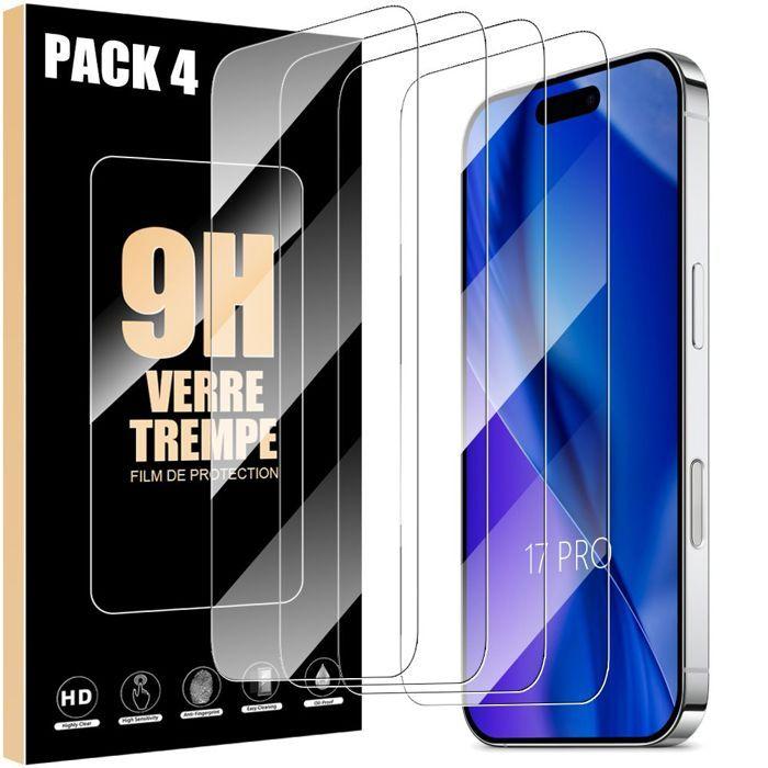 Film de Protection en Verre Trempé - BOOLING - pour iPhone 17 Pro - Résistant 9H - Pack de 4 - Transparent