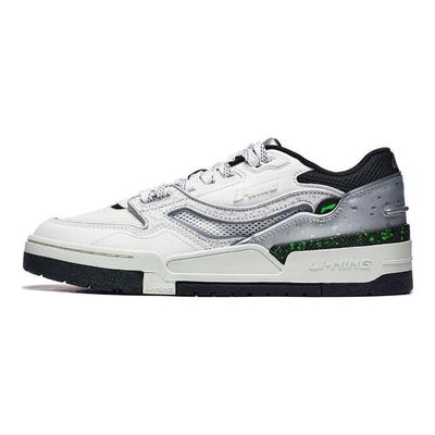 Li Ning 001 BTC Versatile Comfortable Lightweight Casual Shock Absorbing Wear Resistant Low Top Skate Shoes Men Sneakers Cloud-White AGCT067-2