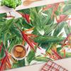 Glass Kitchen Serving Board with Graphic Floral Pattern 80x52 cm