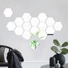 Mirror Wall Sticker Self-adhesive Hexagon Modern Acrylic Honeycomb Reflect Mirror Wallpaper Bedroom DIY Art Wall Decor