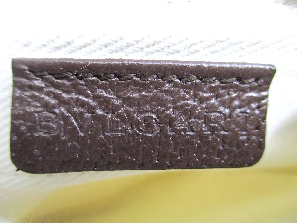 Authentic BVLGARI Logo Mania Beige Canvas Brown Leather Crossbody Bag Pouch #a888  Refurbished
