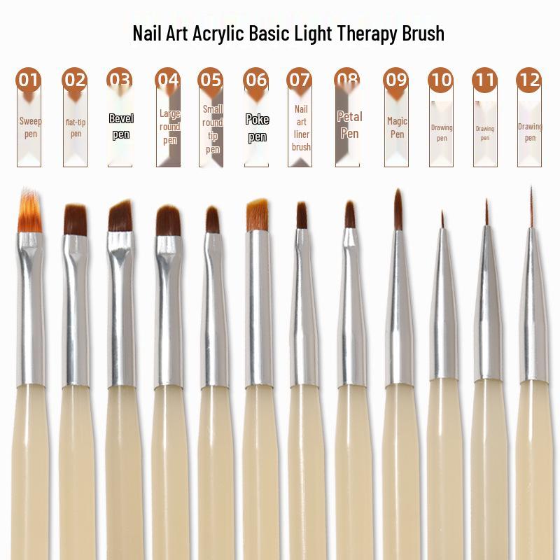 Nail Art Pen for Line Drawing, French Ombre, Gradient, Dotting, and Floral Designs – Light Therapy Tool Brush