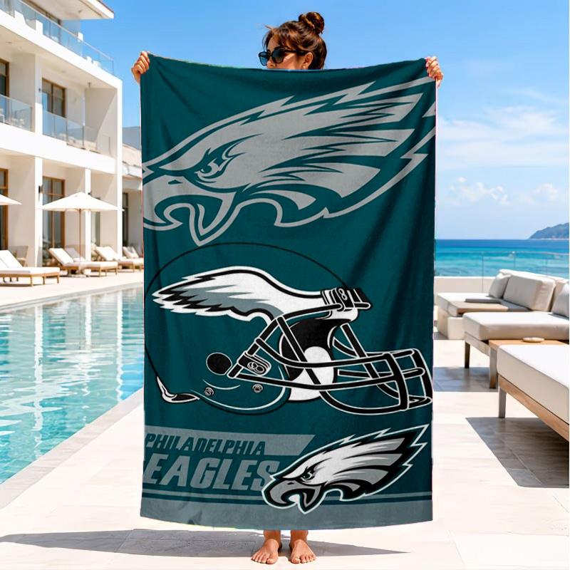 Asciugamano da Spiaggia Philadelphia Eagles, Asciugatura Rapida, Facile da Curare, Adatto Sia per il Fitness che per le Vacanze al Mare, Essenziale per lo Sport