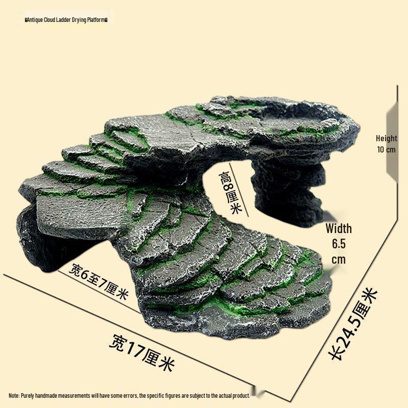 

Платформа для баскінгу для акваріума з черепахами з пандусом та печерою для ховання