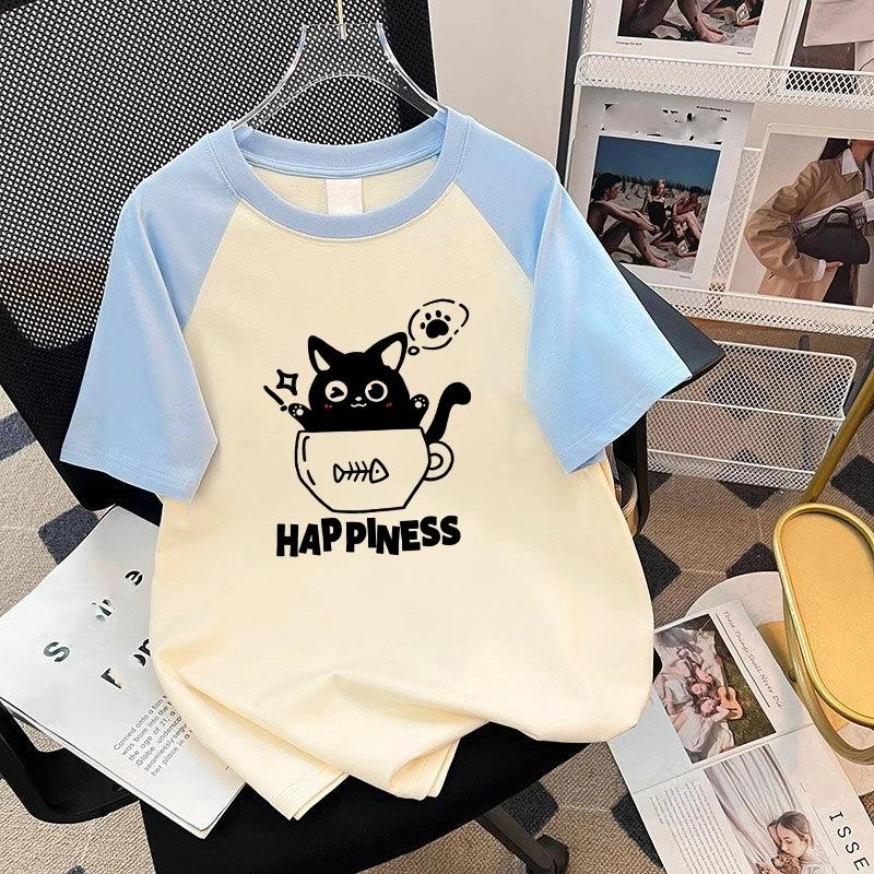 Summer Kids Adult Fashion Print Short Sleeve T-Shirt Outdoor Casual O-Neck Oversized Women's Tees Top Girl Clothing
