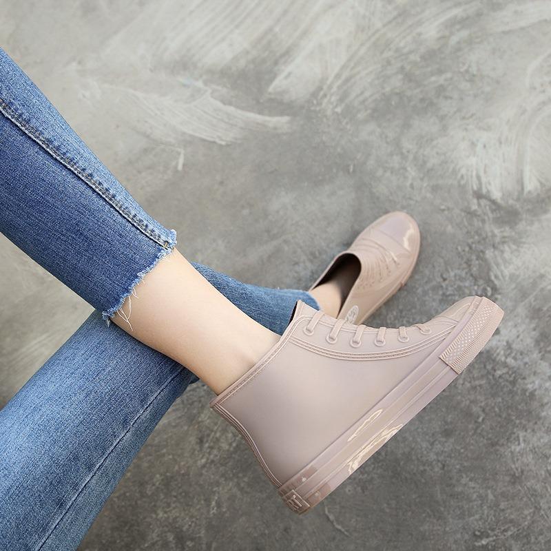 Waterproof shoes women's rain shoes rain boots student non-slip rubber shoes adult water boots short fashion work shoes