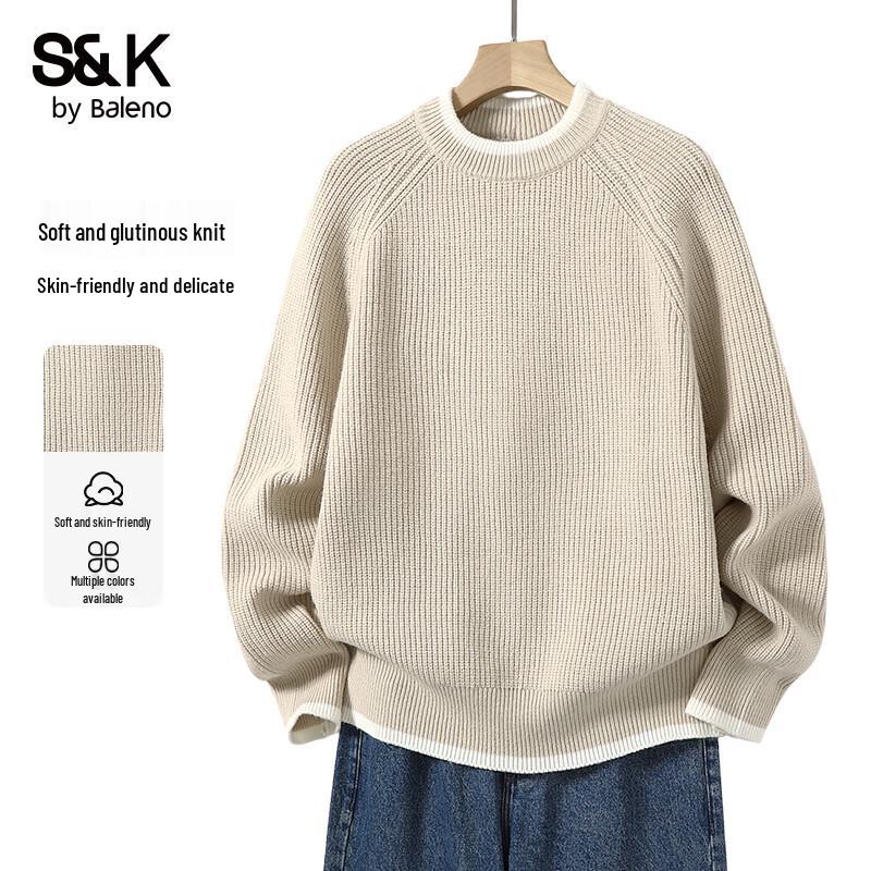 Baleno Men's S&K Series Solid Color Knit Sweater