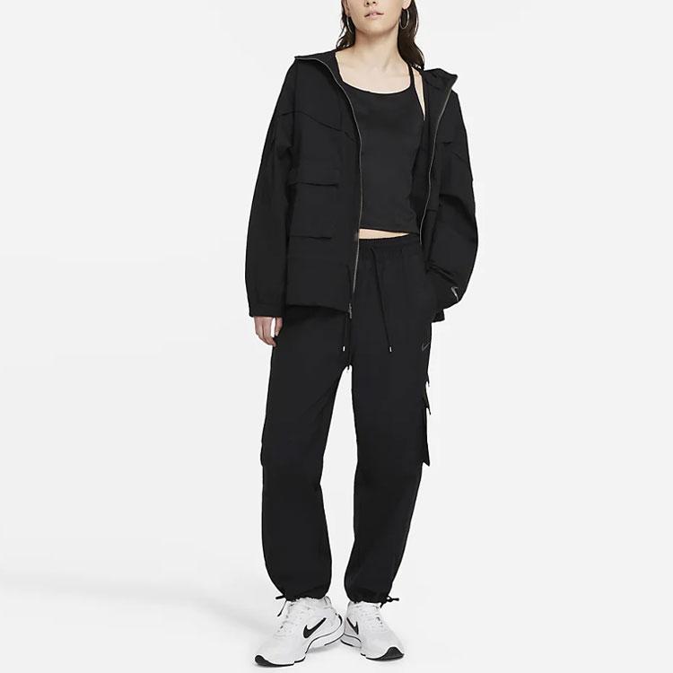 Nike Women's Sportswear Essential Woven Oversized Hooded Jacket Black CZ9329-010