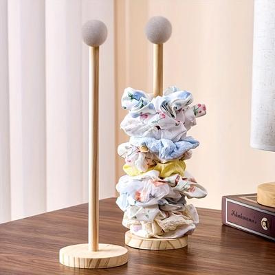 Solid Wood Hair Tie  Accessory Organizer Stylish Display Stand Suitable for Hair Accessories and Headbands Countertop Storage