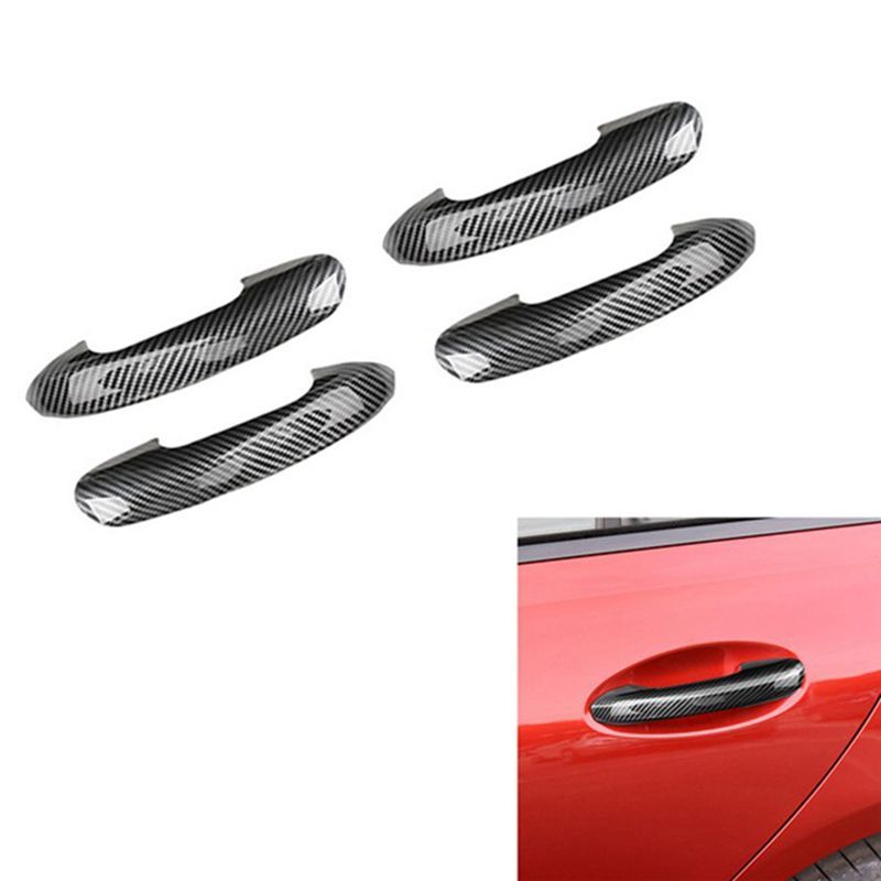 Authentic Car ABS Carbon Fiber Outer Side Door Handle Cover Trim For Mercedes Benz C Class W206