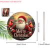 Cardinal Wooden Sign with Santa Claus Pattern - Merry Christmas Round Sign for Front Door Wall Hanging Decor - Ideal Christmas Decoration