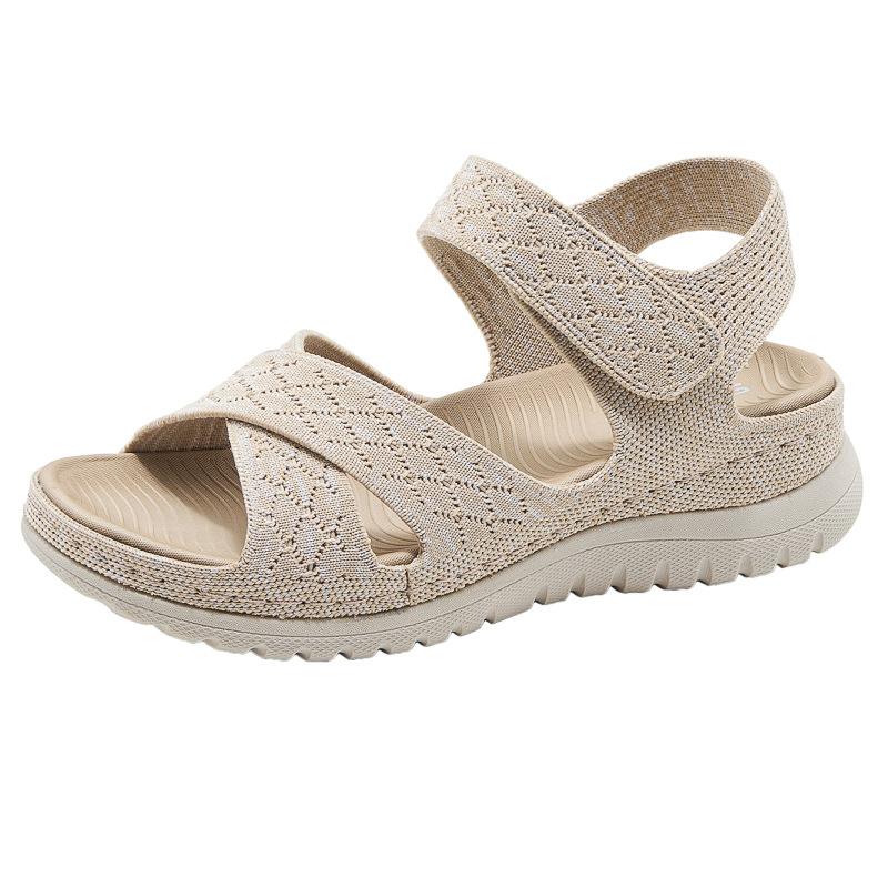 European And American Sports Casual Sandals New Velcro Hollow Thick-Soled Women's Sandals Lightweight Comfortable And Simple