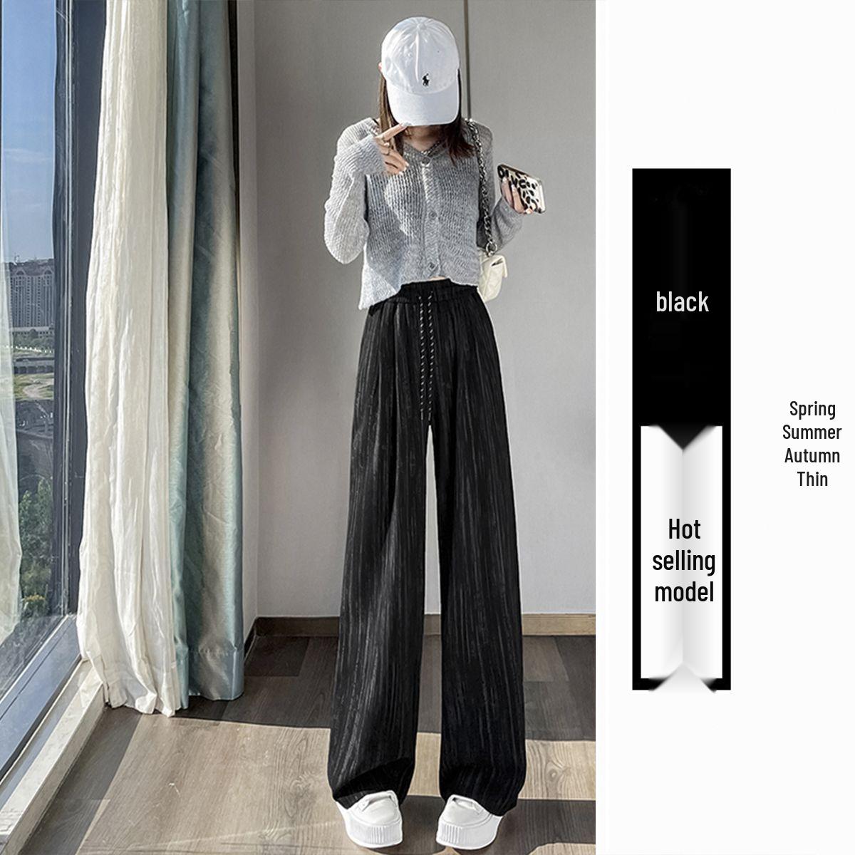 

Plus Size High Waist Tie-Dye Pants for Women - Spring/Summer, Thin, Casual, Drape, Narrow, Straight Leg. L [85-110 lbs]