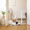 Dog Gate for Small and Medium Size Dogs with Double Lock and Automatic Closure, 76-103x4.2x77 Cm, White