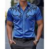 Men's Western Style Shirt Vintage Clothes Denim Cowboy 3d Print Country Shirt Men Women Fashion Short Sleeve Casual
