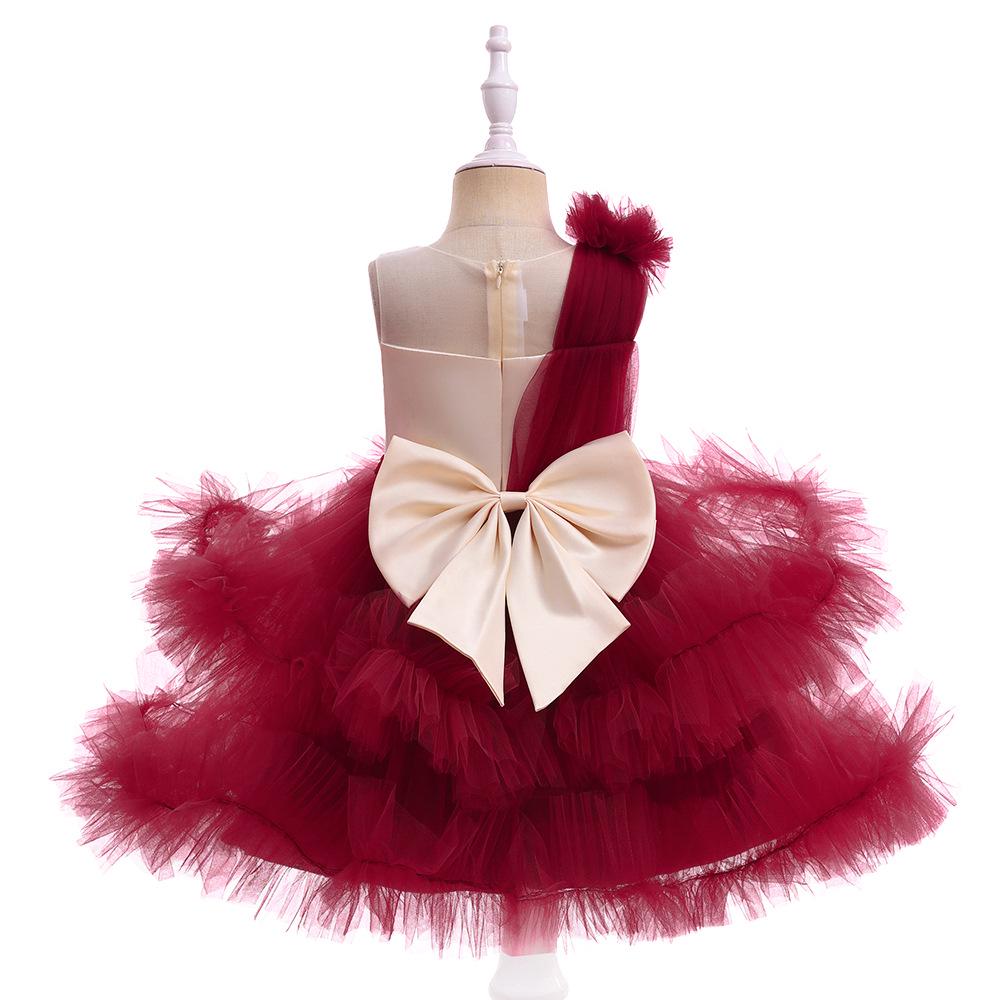 Children's Satin Mesh Tutu Skirt Princess Dress - Formal Wedding Flower Girl Attire