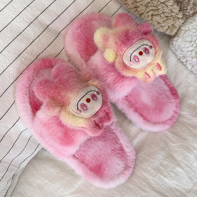 Warm Slippers Cute Little Animals Children's Casual Slippers 2025 Winter New Style Fashionable Cartoon Cotton Slippers for Girls