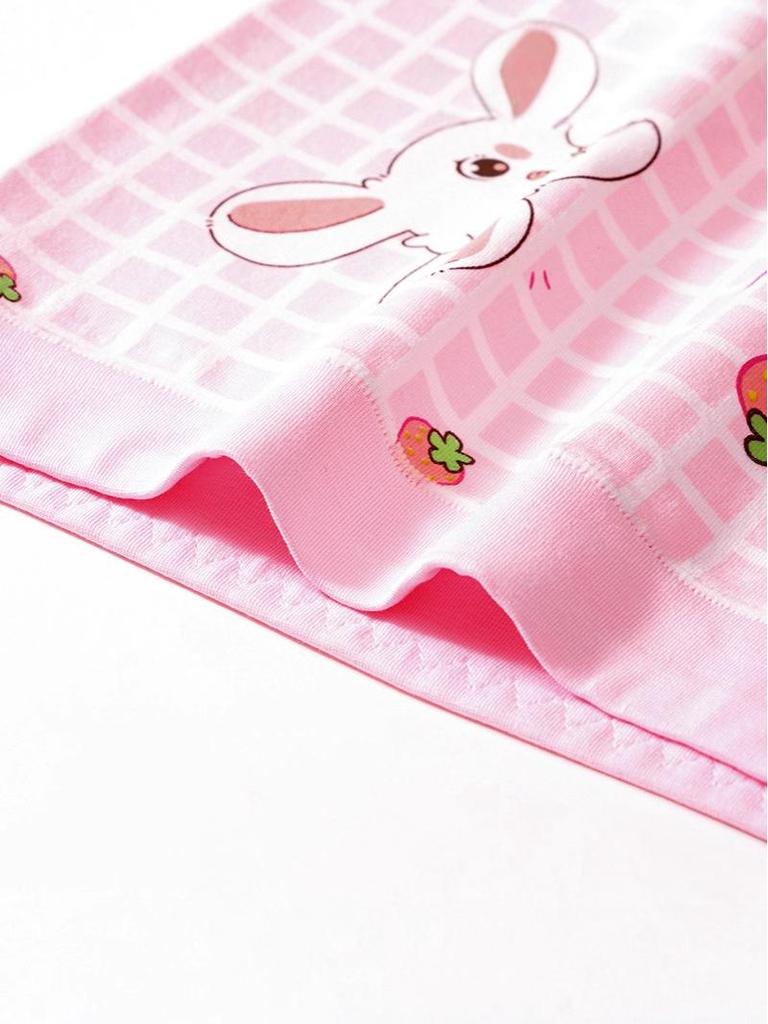 Girls' Antibacterial Cotton Boxer Briefs with Cute Cartoon Design