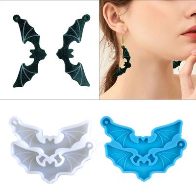 Halloween Bat Shape Earring Silicone Mold Suitable for Epoxy Resin Diy Craft Backpack Pendant Ornament Jewelry Making
