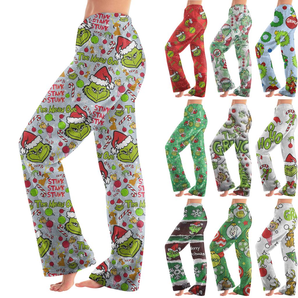 Women Winter Print Pants Full Length Long Trousers Sports Pants