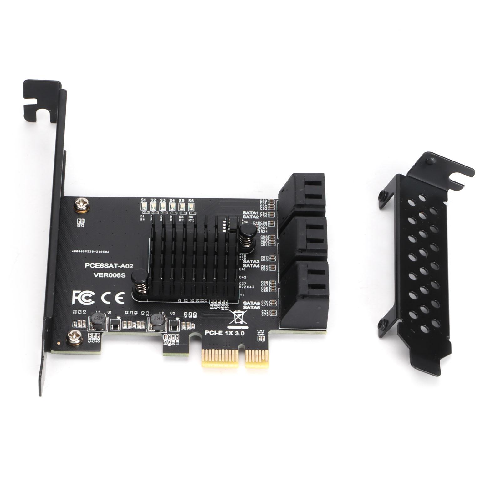 

Hard Disk Expansion Card 6.0 Gbps PCIE to SATA 6G 6 Ports Convertor Interface Hub Adapter