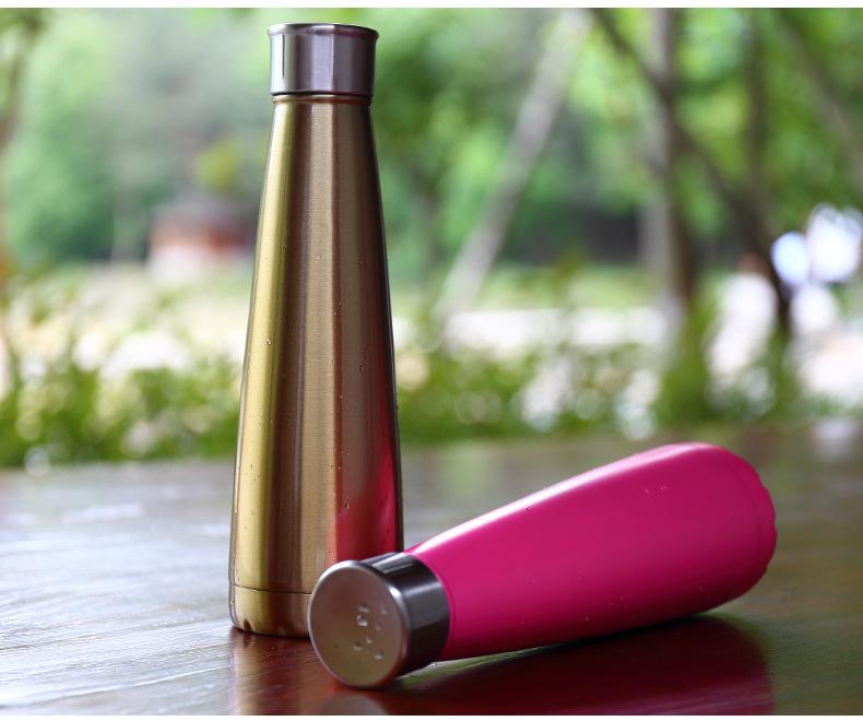 Amazon, the new Coke bottle thermos cup, Pyramid second-generation thermos cup, stainless steel outdoor sports water bottle
