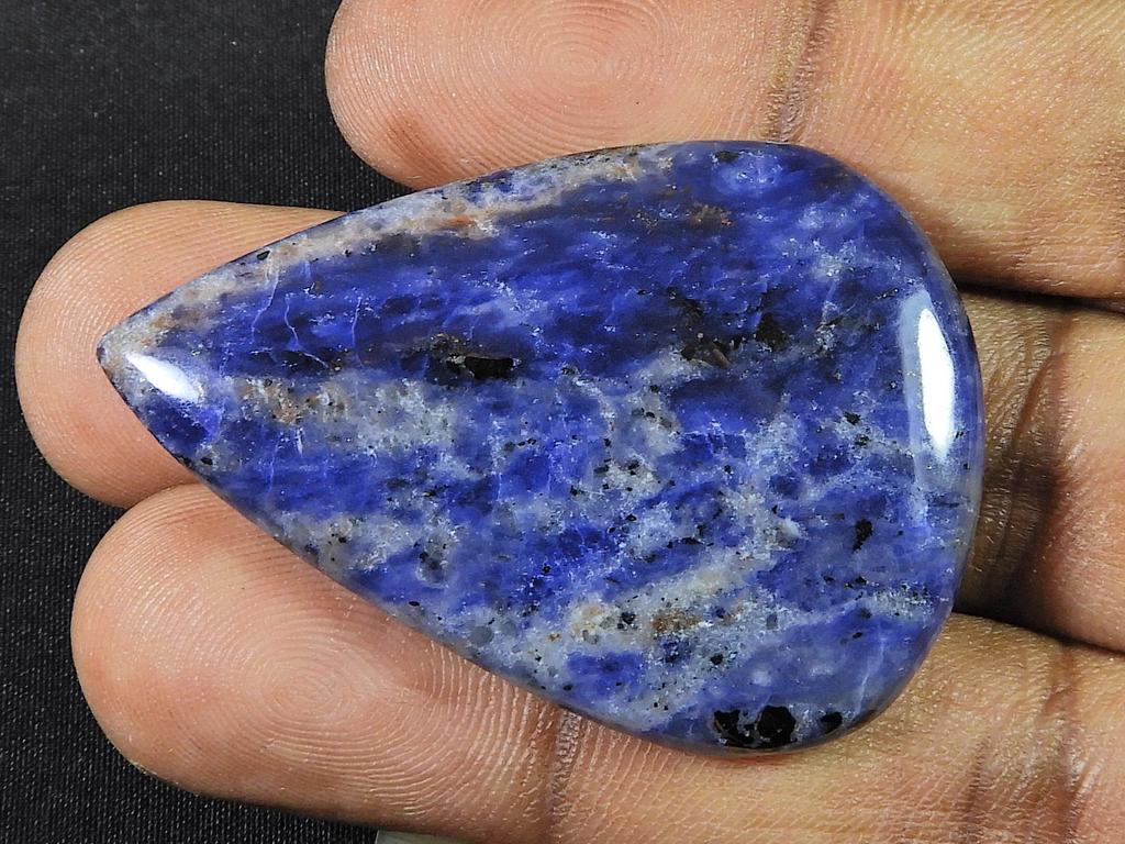 66 de cranii. Piatră prețioasă vindecătoare 100% naturală, lapis lazuli albastru, 32x46x06 mm, SK-1066