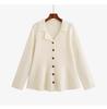 Plus Size Elegant Suit Collar Xiang Style Jacket Winter Knit Cardigan for Women