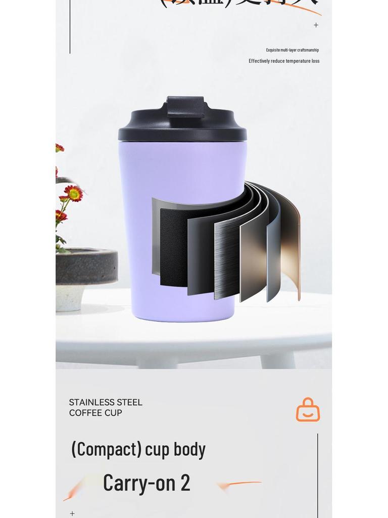 304 Stainless Steel Double-Layer Insulated Coffee Cup for Car & Office