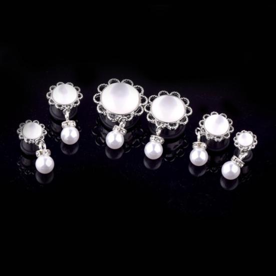 1Pc Lady Flower Faux Pearl Dangle Ear Tunnel Expander Plug Piercing Jewelry Gift