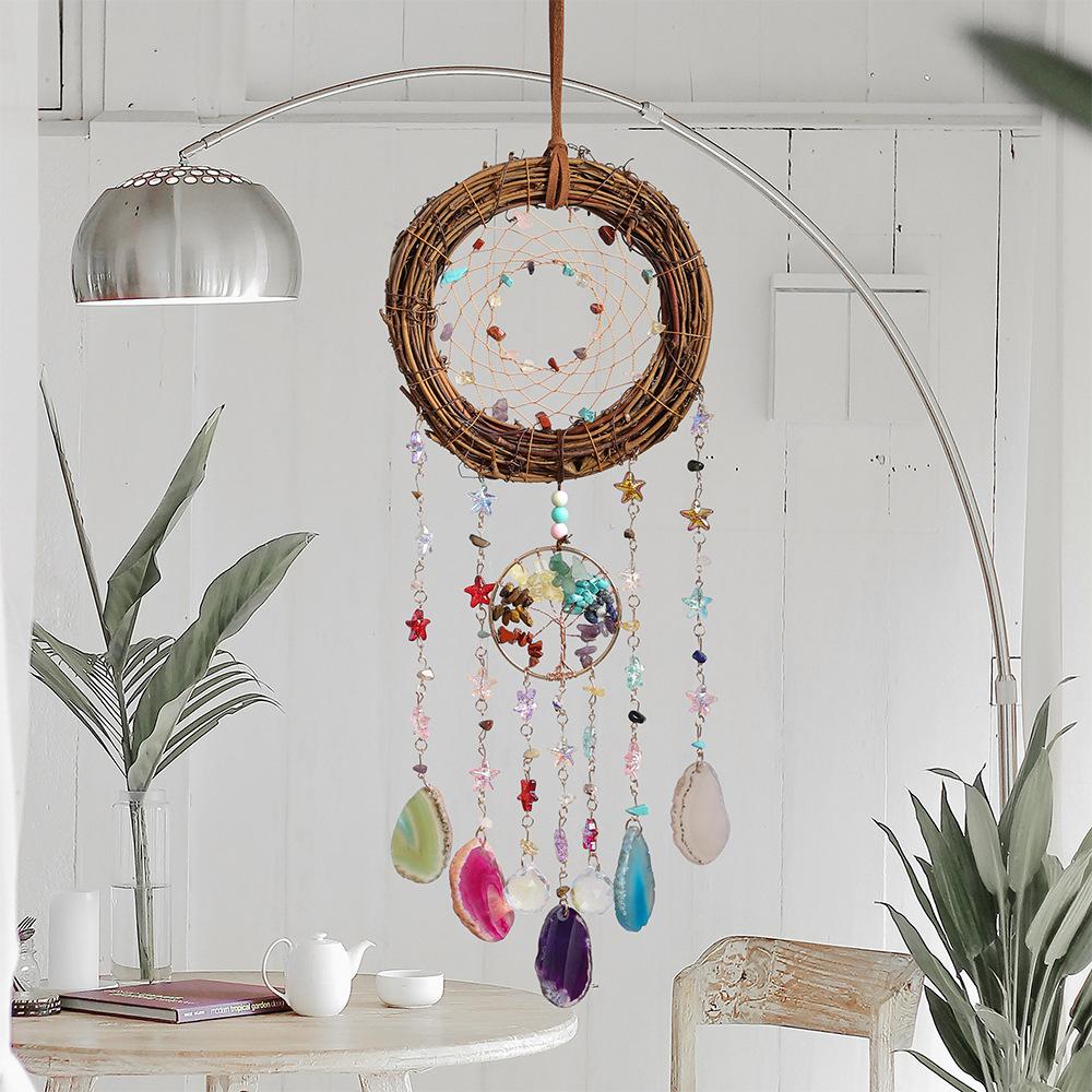

High-value crystal grass vine agate pieces, tree of life, dream catcher pendant, wind chimes, living room room creative jewelry pendant