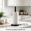 Modern Premium Stainless Steel Free Standing Paper Towel Holder with Stable Black Base Kitchen Roll Holder