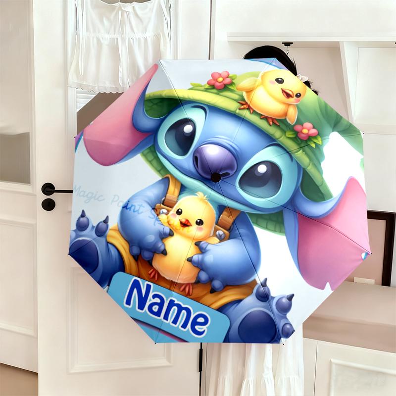 Custom Name Lilo & Stitch Umbrella Suitable All Seasons Home Travel Outdoor Activities Multi Functional Umbrella Umbrella Paraphenoid Bones Portable