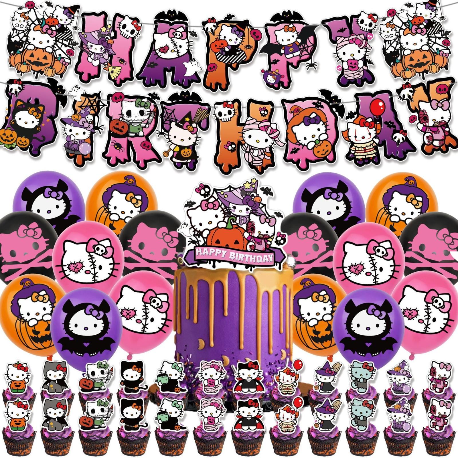 

Cat Birthday Theme Party Decorations Banner Cake Flag Set One Size