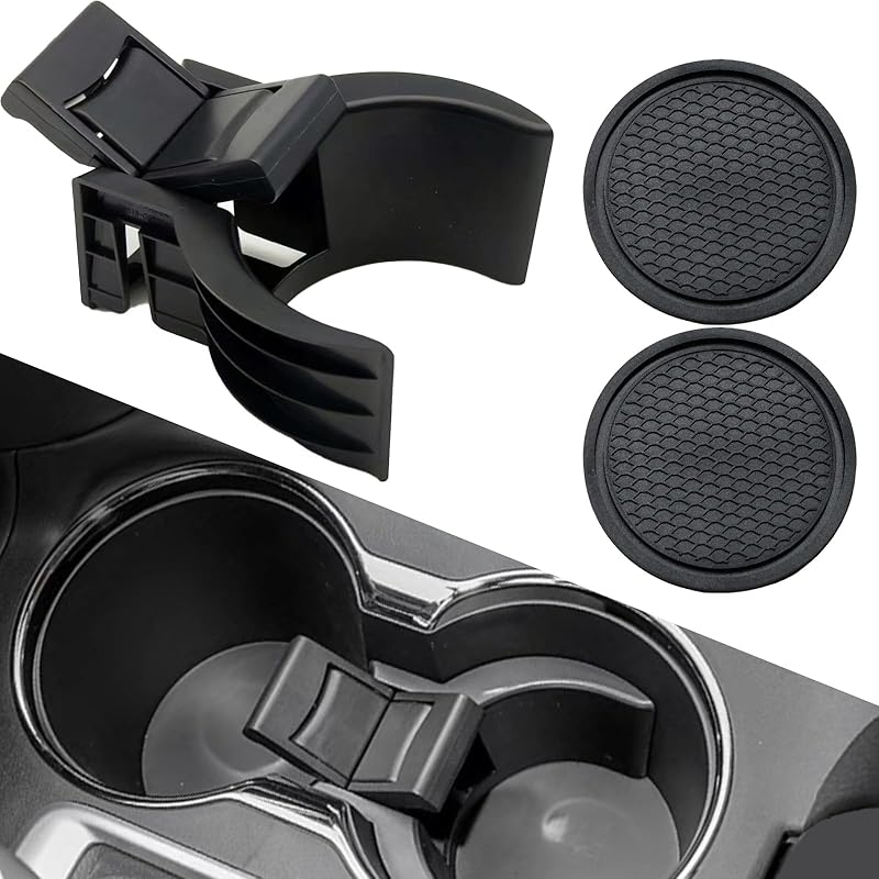Newace Cup Holder Ert Divider- Compatible With Highlander 2014- Replaces OEM Part #55618-0E200-C0 Include Car Cup Coaster Upgraded version