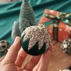 12 Glitter Velvet Christmas Ornaments 2.36" Shatterproof Plush Decor Hanging Tree Accessories for Windows Walls Porch Fireplaces