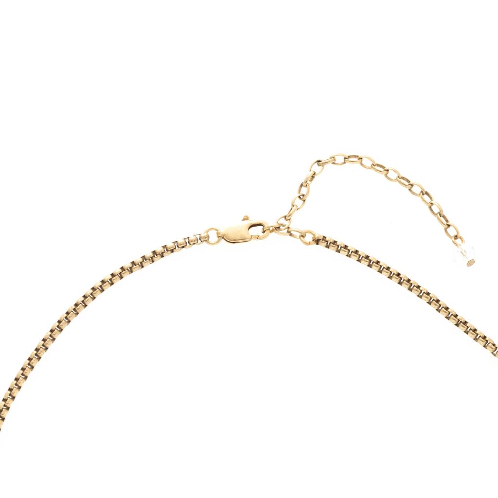 Micro-Inlaid Green Natural Stone Four-Leaf Flower Necklace Light Luxury Simplicity Women'S Copper Alloy, Bone Chain Accessories