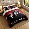 3Pcs Bedding Set Custom Name Text, 1 Sheet 2 Pillowcases Home Bed DecorScream Ghostface