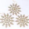 Charmants Ornements Flocon de Neige en Plastique 12 cm Pour Décorations d'Arbre de Noël en Or Rouge Argent Rose et Blanc