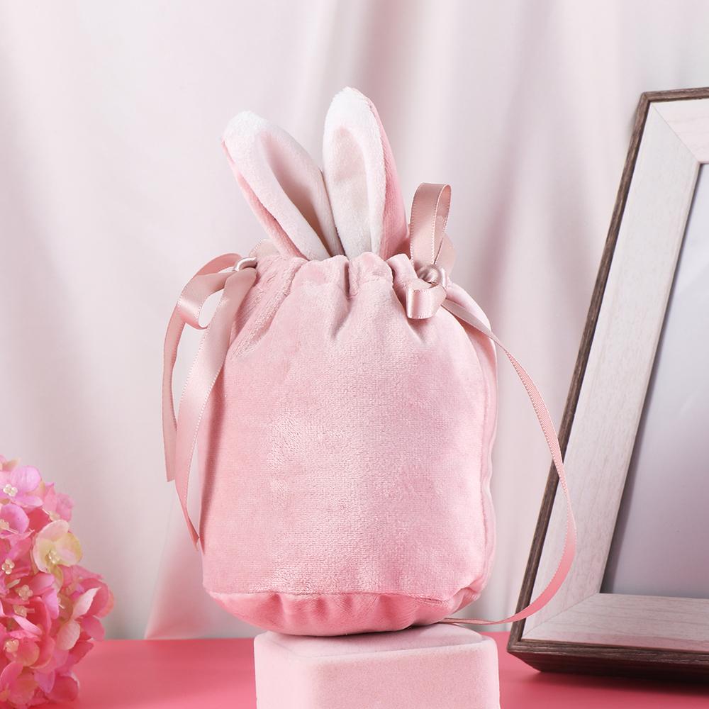 Flannelette Rabbit Ear Gift Bag Bunny Ears Gift Packing Bags Jewelry Organizer  Wedding Supplies