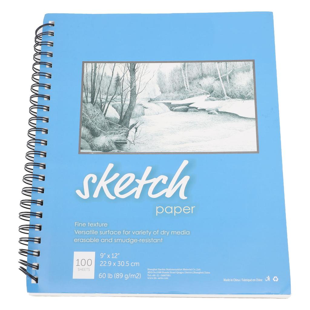 Sketch Book Spiral Bound Sketchbook Blank White Pages Art Sketchbook for Beginner Professional Blue