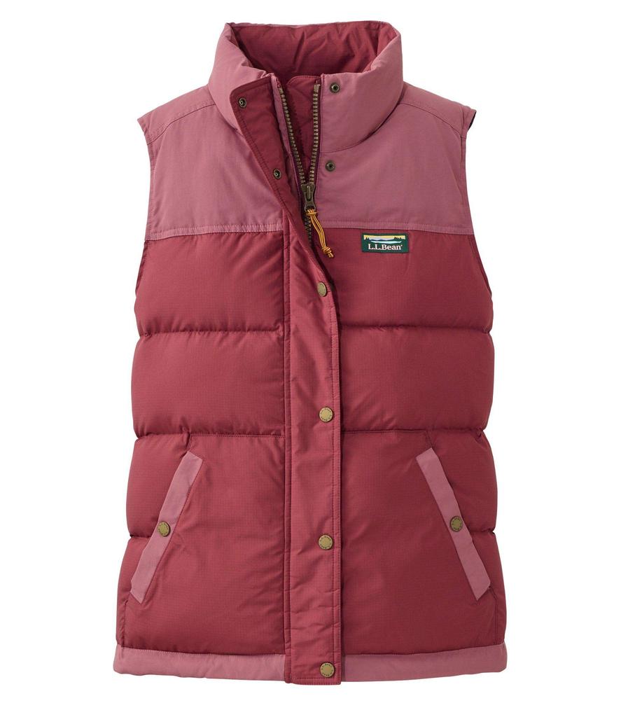 Mountain Classic Down Vest Color Block US Fit Petite Rosewood Multicolor XS Size 1000063857 [LLBE] Women's Burgundy/Light